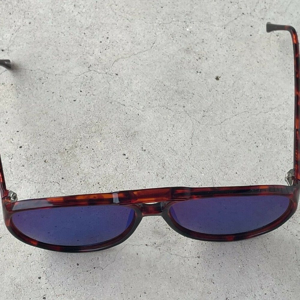 Classic Optical Men Sunglasses Blue Mirror Lenses Brown Tortoise Frame - Picture 8 of 13